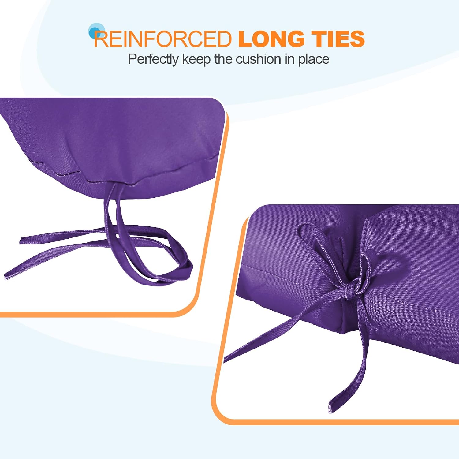 EAGLE PEAK Tufted Outdoor/Indoor Seat/Back Chair Cushions, Set of 2, 42'' x 21'', Purple