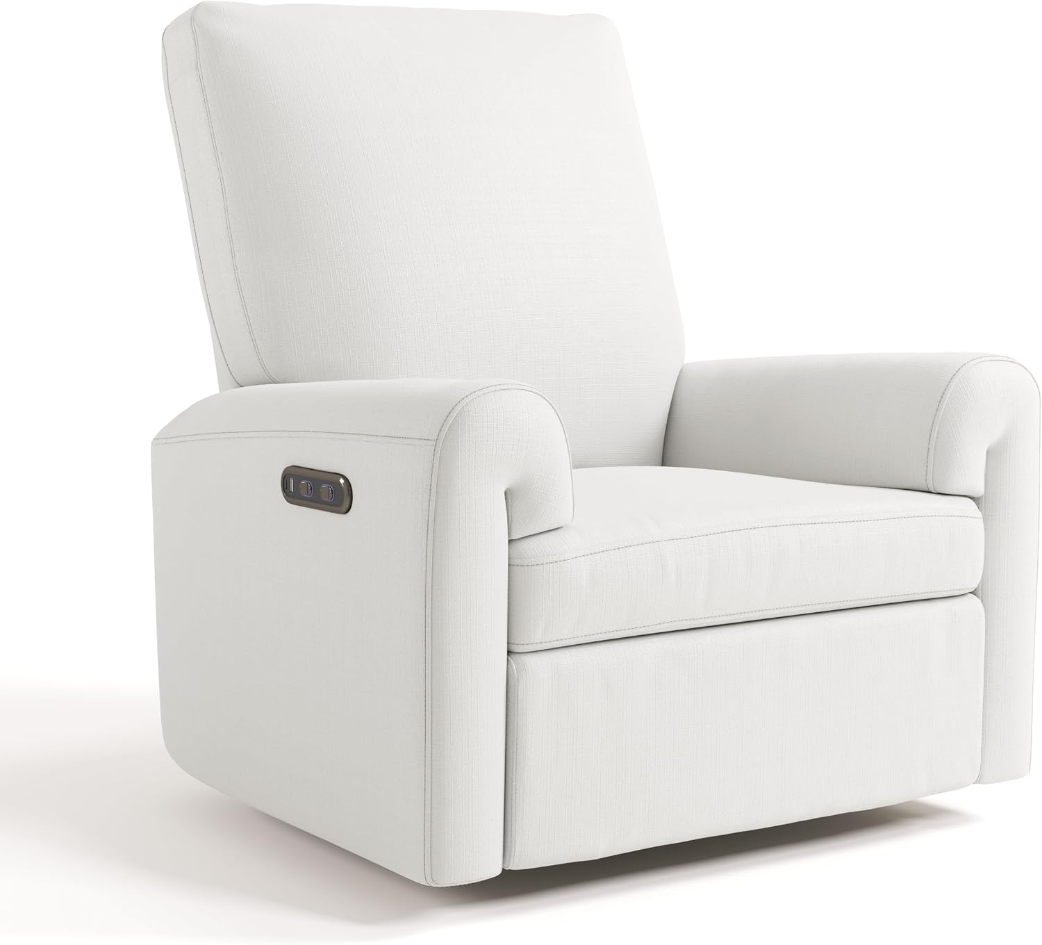 Storkcraft Sorrento Deluxe Power Recliner Swivel Glider – Premium Electronic Nursery Rocking Chair, Oeko-TEX 100 Certified, Includes Dual-USB Charging Port with USB-A & USB-C (Ivory Basketweave)