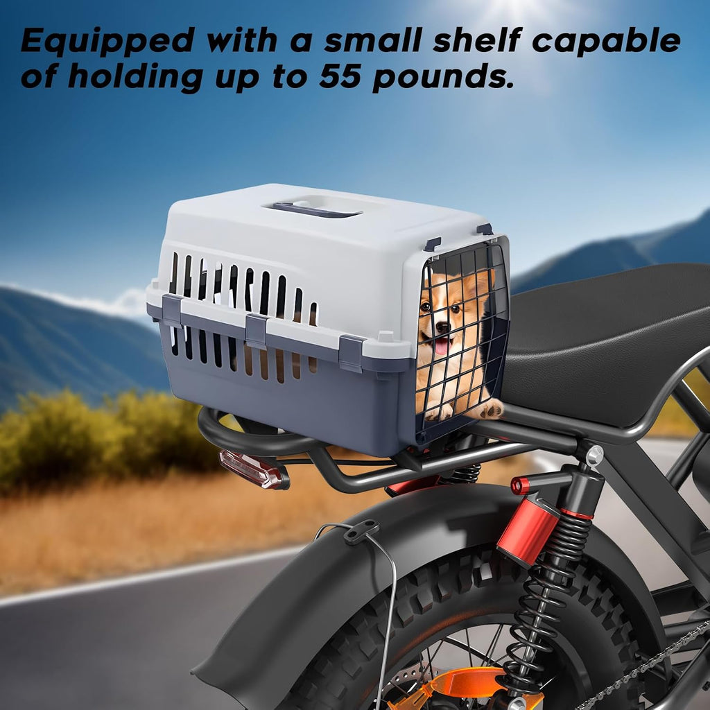 Spacewalk Electric Bike M7 for Adult,20' Fat Tires Ebike,Suitable for Riders 5'5'& Above,1500W Peak Motor,27.9mph,48V 15Ah Removable Battery,4X Suspension,50 Miles Pure Electric,70 Miles PAS