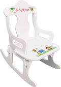 My Bambino Child's Personalized Jungle Animals Puzzle Rocker Toddler Rocking Chair | Baby Shower & Birthday Gift