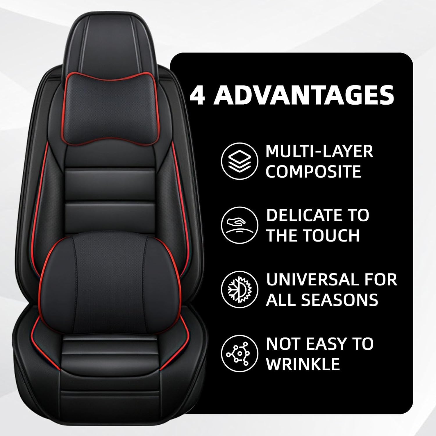 Car Seat Cover Fit for GMC Acadia 2007-2025,Compatible Airbag Non-Slip Waterproof Seat Covers,Car Seat Protector Premium Interior (Luxury 5 Seats,Black Red)