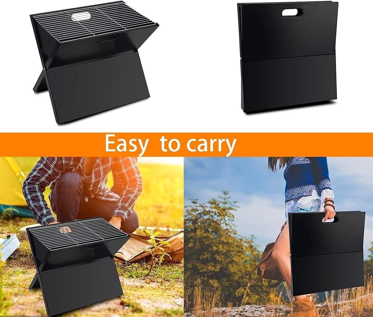 Barbecue Charcoal Grill Outdoor Folding Charcoal Grill Portable Barbecue Grill Lightweight Table Grill For Camping Portable Charcoal Grill