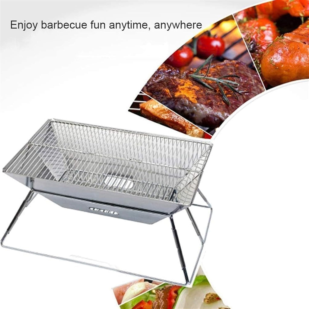 Portable Charcoal Grill Outdoor Stainless Steel Barbecue Grill Charcoal Grill Portable Foldable for Camping BBQ Grill for Outdoor