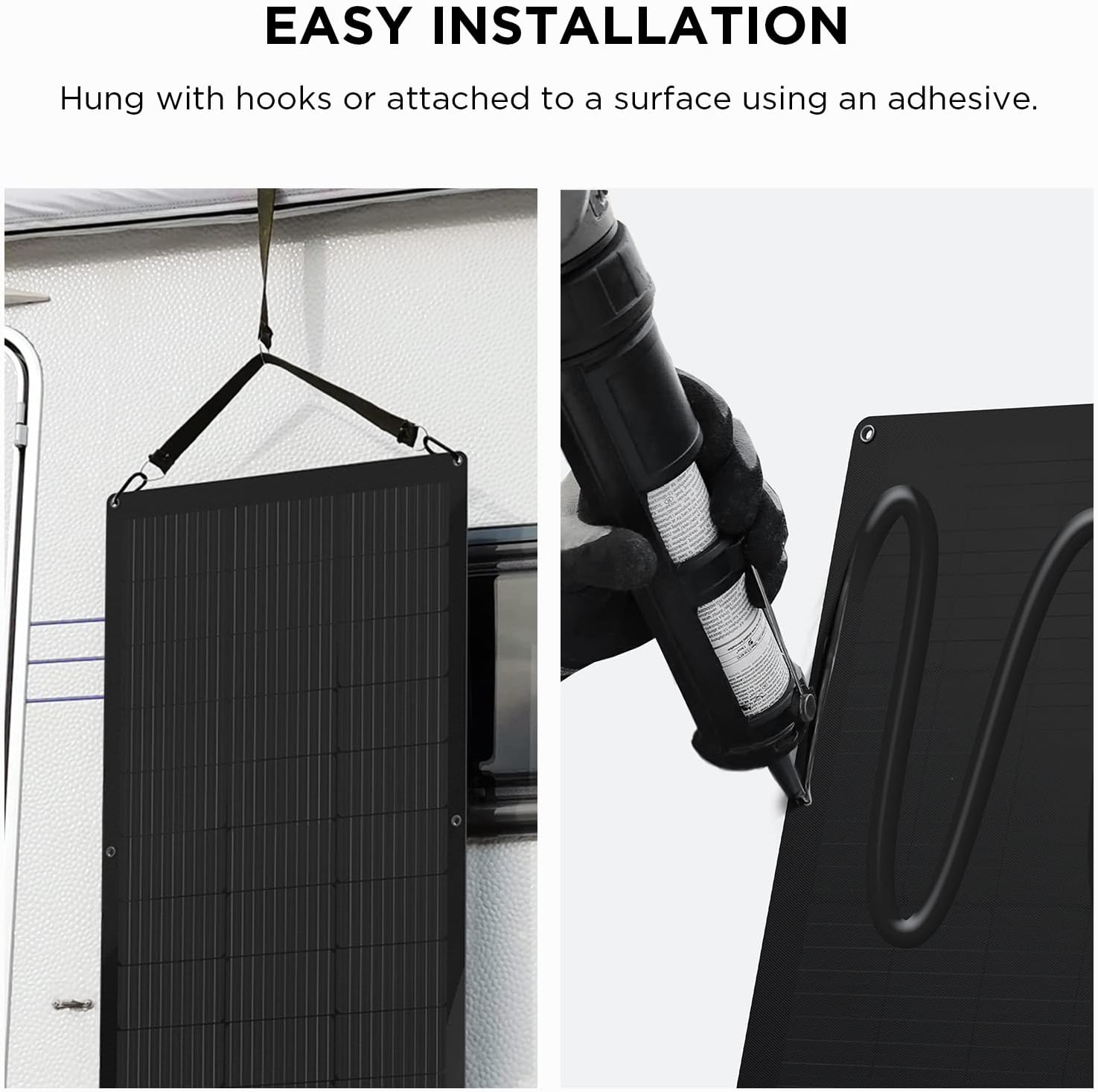 EF ECOFLOW 100W Flexible Solar Panel with High Efficiency Solar Modules, IP68 Waterproofing, Ideal for Off-Grid Solar Panel Kits, PV Charging, Power Kits & Ecosystem