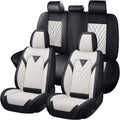 Car Seat Covers for Subaru Ascent 2019-2026, Waterproof Nappa Leather Full Set Seat Cover, Anti-Slip and Comfortable Automotive Seat Protector&Accessories(Black White)