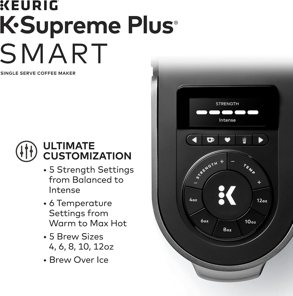 Keurig K-Supreme Plus SMART Single Serve Coffee Maker Milk Frother for Hot and Cold Milk Foam