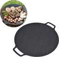 Round BBQ Grill Pan, Nonstick Grill Circular Iron Heat Resistant Grilling Tray for Korean BBQ/Teppanyaki Pan, Pork Belly Pancakes, for Home Outdoor Stoves
