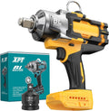 Cordless Impact Wrench 3/4' for De-Walt 20V Battery, 1475 Ft-lbs (2000N.m) High Torque power Impact Gun Heavy Duty Brushless, 3 Mode, 1/2' Impact Socket Adapter, Car Tire Truck RV Mower (No battery)