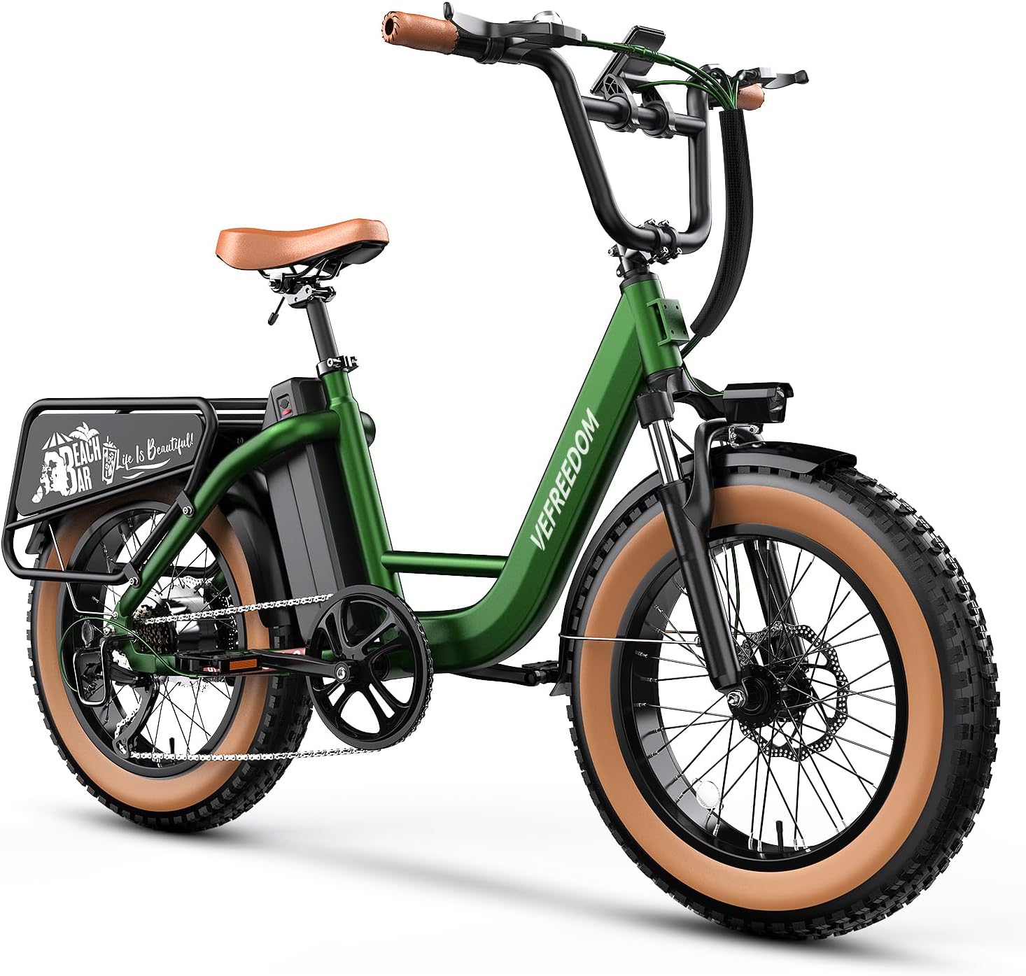 VEFREEDOM 1500W Motor Electric Bike for Adults 80 Miles 30MPH Ebike 20' x 4 Fat Tire 48V 20Ah Removable Battery Mountain E Bike Commuter Front Suspension Bicycles Men Women