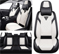 Car Seat Covers for Lexus RX 350 2007-2026, Waterproof Nappa Leather Full Set Seat Cover with Headrests, Anti-Slip and Comfortable Automotive Seat Protector&Accessories(Black White)