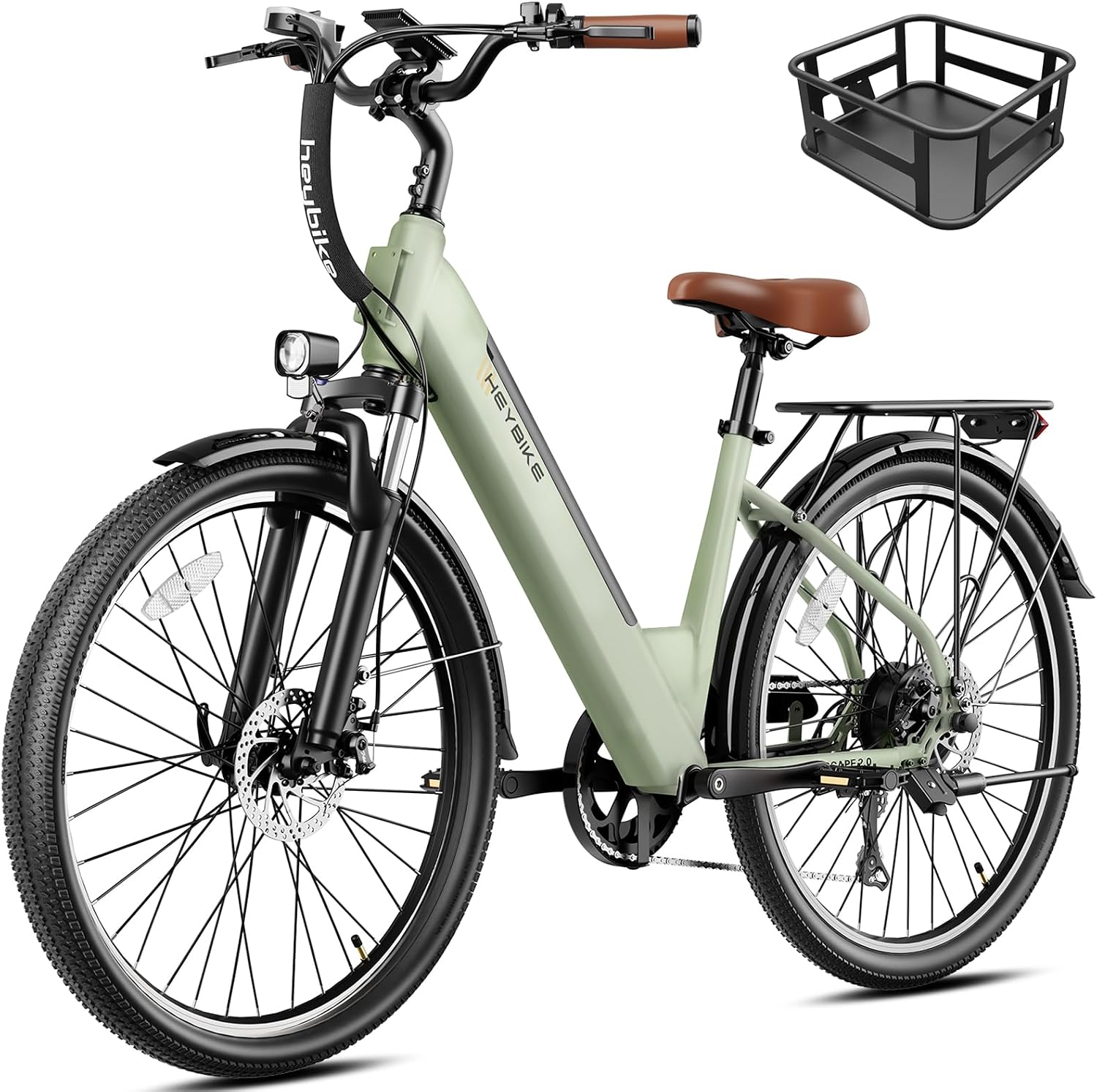 Heybike Cityscape 2.0 Electric Bike for Adults with Peak 1200W Motor, 468Wh Removable Battery, 50Miles 26' Electric Commuter Bike, 7-Speed,UL Certified