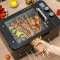Multipurpose Hot Plate Grill Double Layer, Smokeless Electric Grill, 1000W Health BBQ Grill with Adjustable Temperature, Drip Tray, Easy Clean Table Barbecue Grill for Outdoor Indoor Barbecue,Black