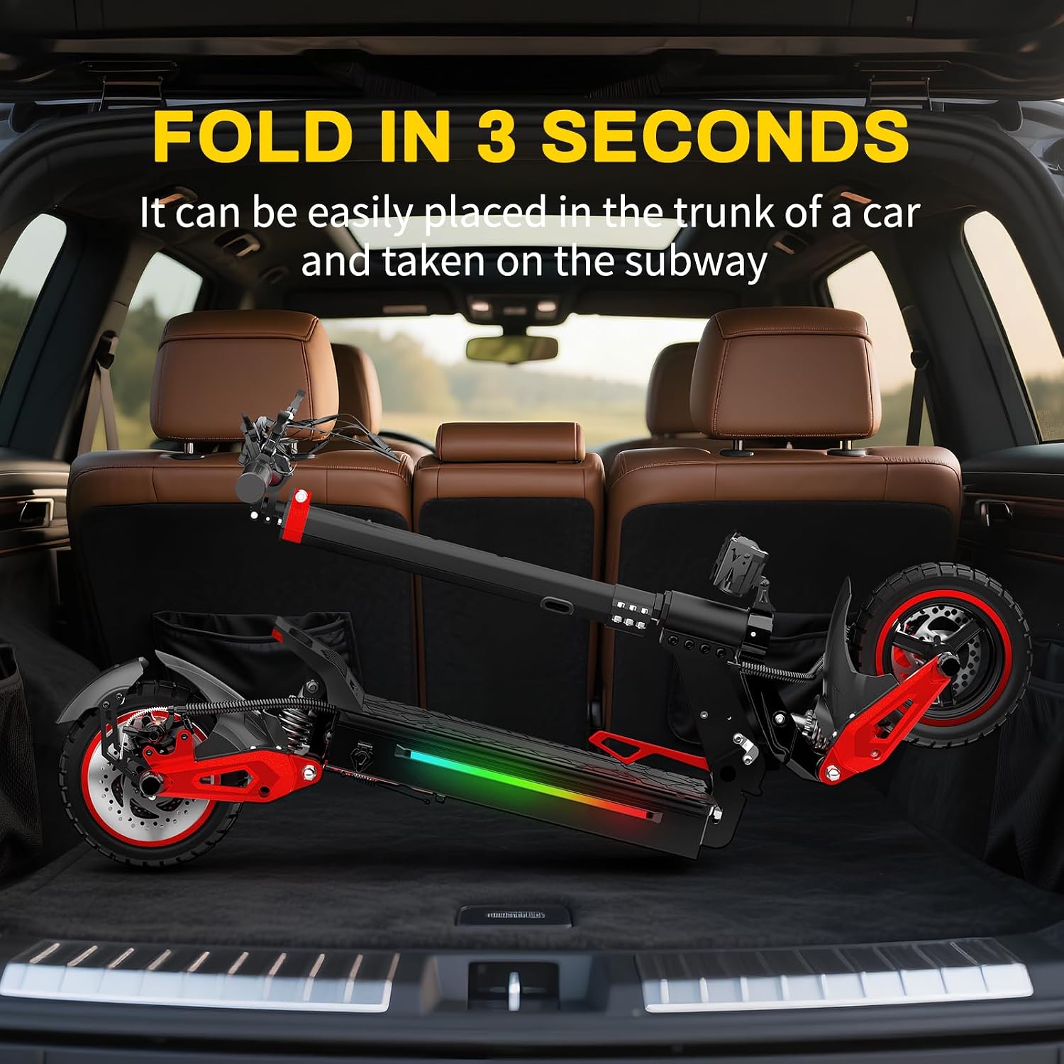 Electric Scooter Adults, 26/37 Miles Long Range, 28/34 Mph Max Speed, 10/11' Off-Road Tires,1200W/1600W Motor, Adjustable Handlebar Height, Dual Braking System,Folding Commuter E Scooter