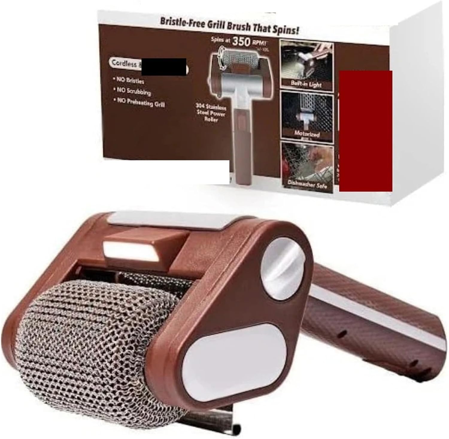 Fit for Electric Grill Brush - Cordless BBQ Cleaner with Light for Effortless Grilling Maintenance(F)