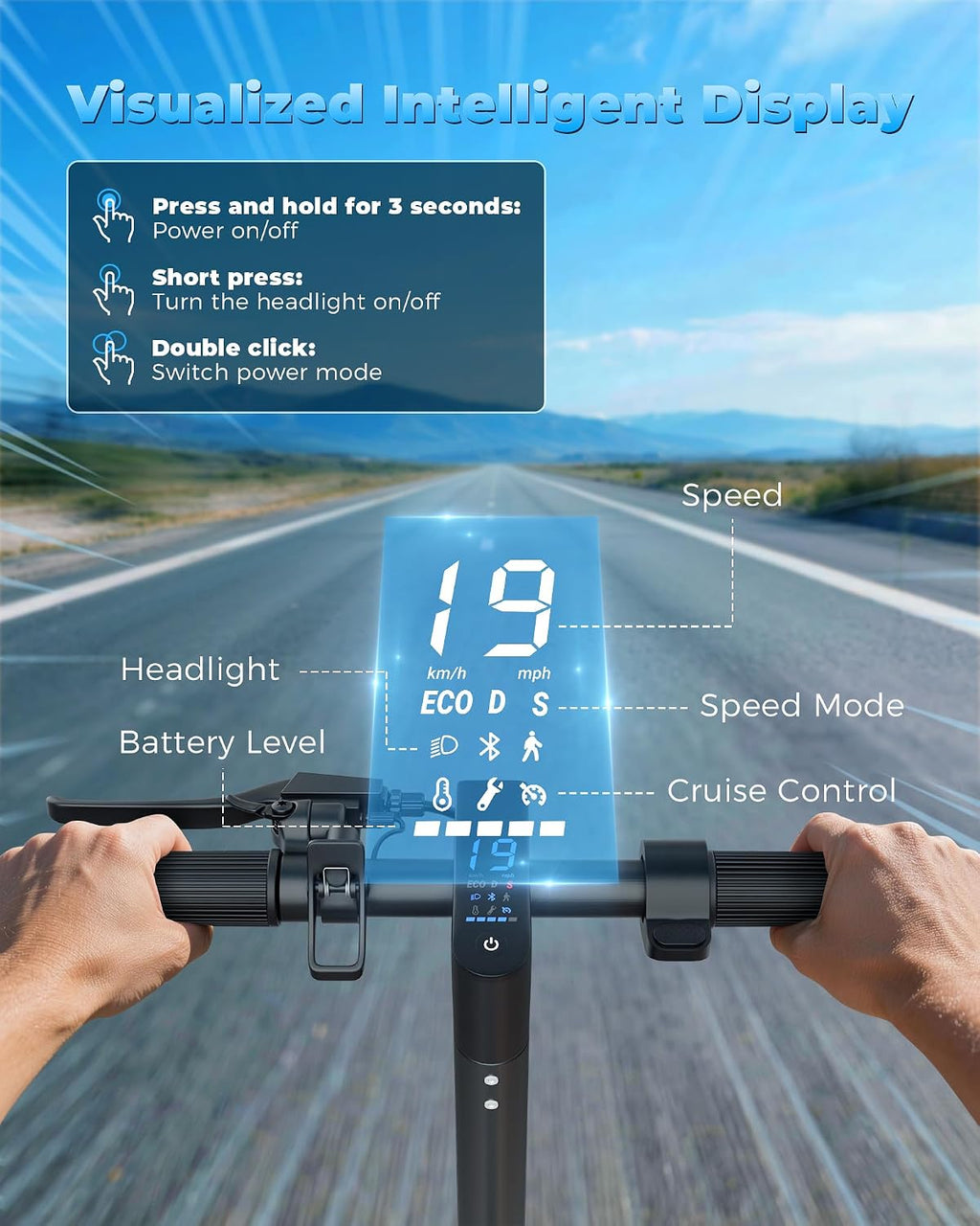 MAXSHOT Electric Scooter for Adults, 8.5/10/14' Tires, 19/22Mph, 350W/500W Motor, 21-28 Miles Range, Folding E-Scooter with Dual Suspension,APP Contro