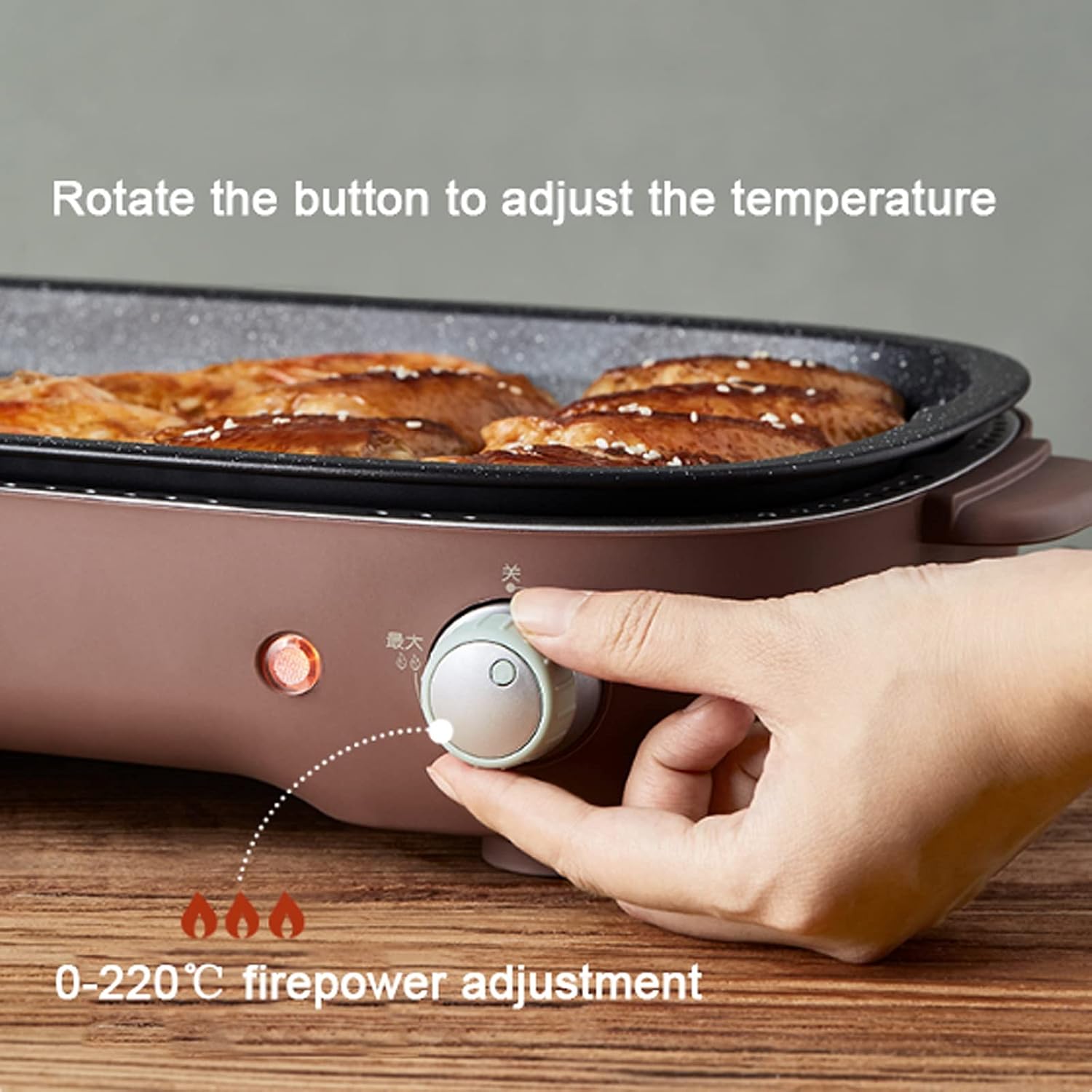Grill for Outdoor Smokeless Indoor Grill 1200W Electric Grill Griddle Removable Non-Stick BBQ Grill Griddle Capacity for 3-5 People Practical Barbecue Tools Barbecue Grill