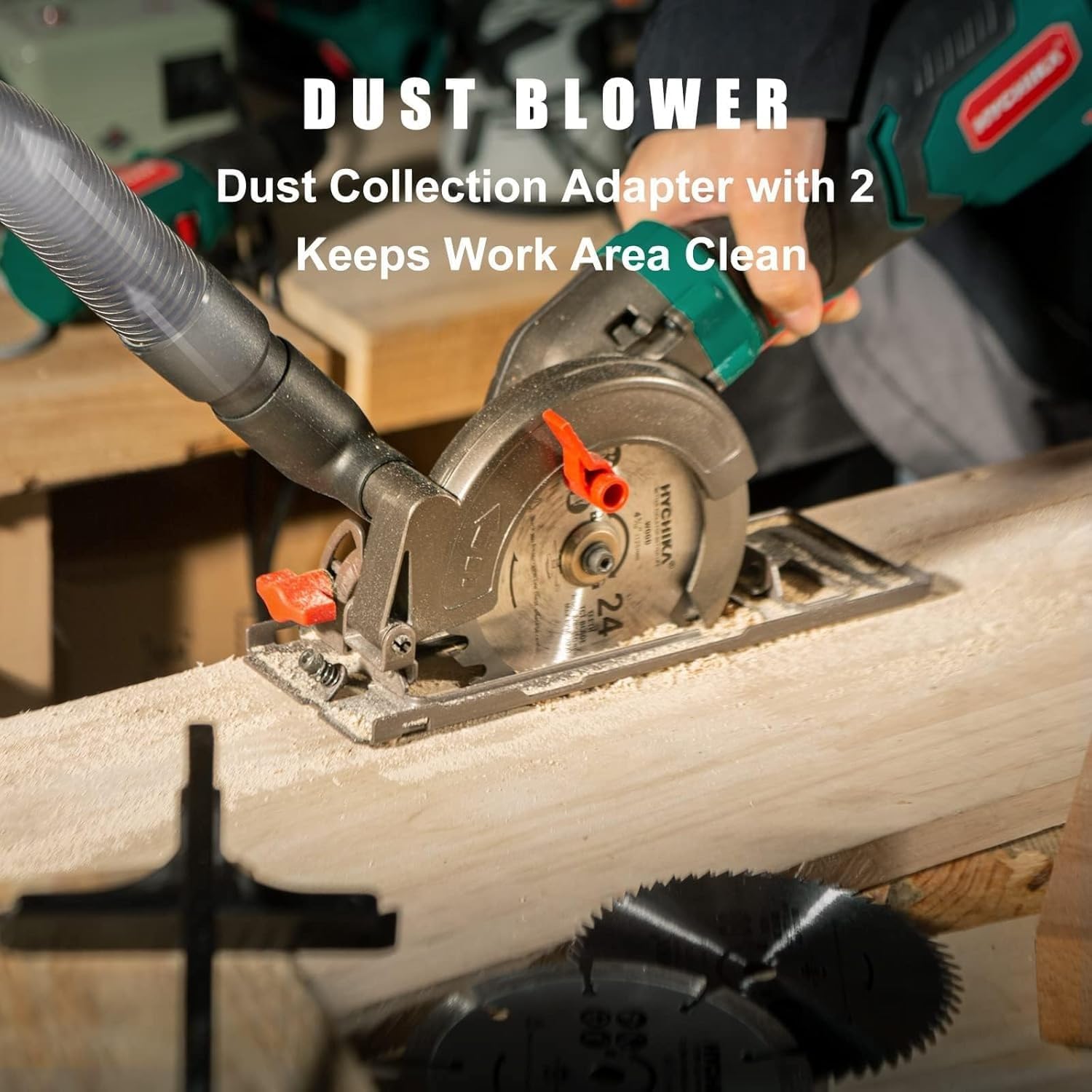 2 Sets of 6.2A Mini Circular Saw with 3 Blades (4-1/2'), Compact Hand Saw Max 1-7/8' Cutting Depth, 3500RPM, Rubber Handle & 10ft Cord for Wood, Metal, Plastic, Tile,2-Power Tool Set Combo Kit