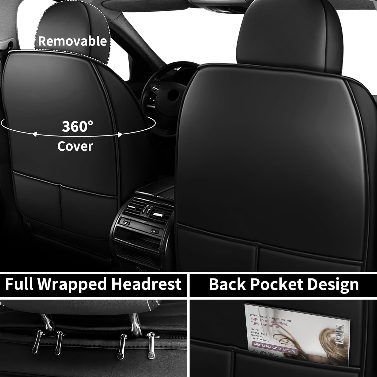 2 Car Seat Covers for Chevy Camaro 2001-2025, Waterproof Seat Cover, Scratch Proof Car Seat Protector, Nonslip Durable Seat Covers, Car Seat Cushion with Pillows(Luxury,Red,Black)