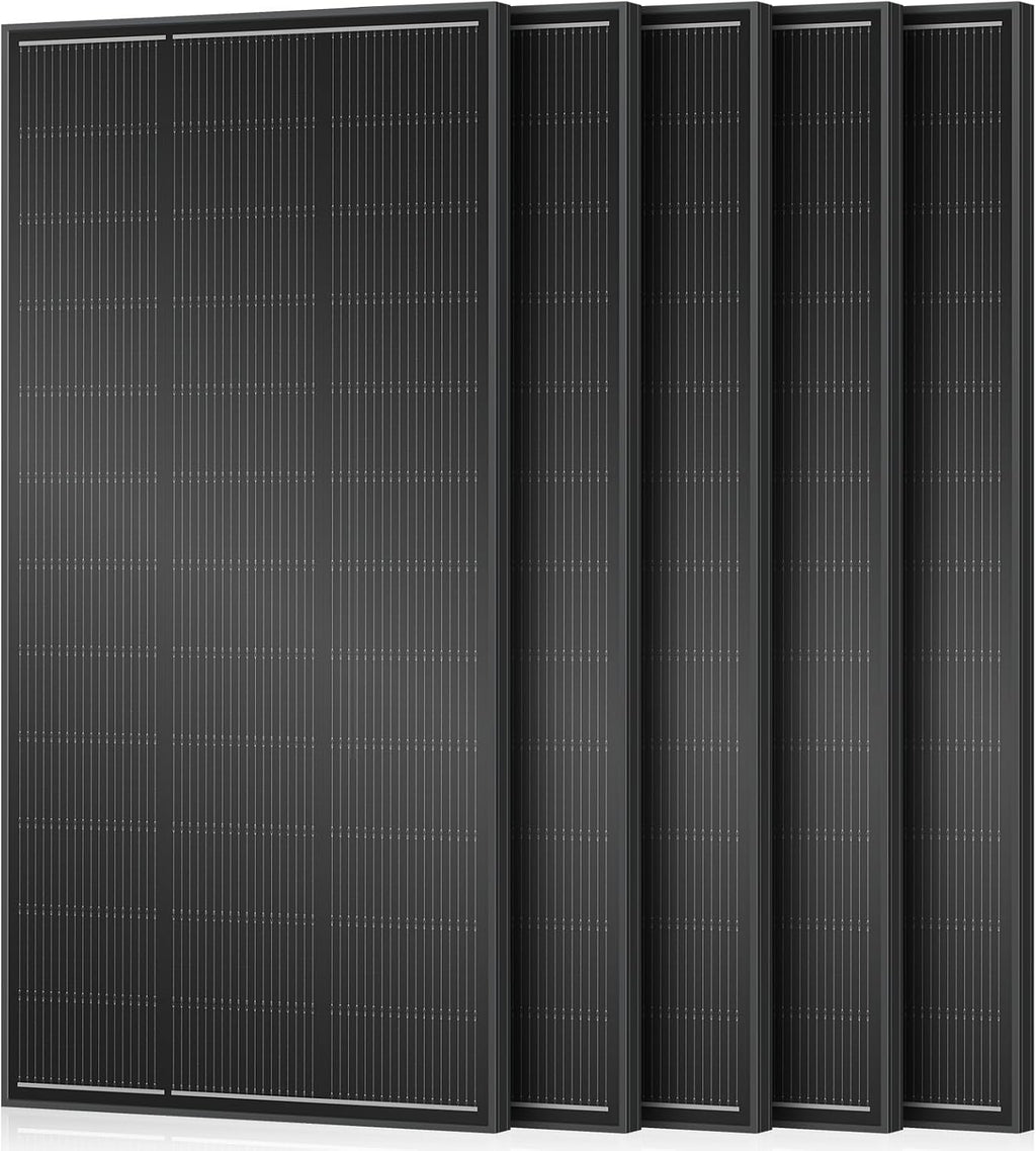 18BB 1000 Watt Solar Panel, 5pcs 200W N-Type1911-5 Solar Panels, 25% High-Efficiency Monocrystalline Module PV, for 12V/24V Battery, Home, Trailer, Camping, Marine, Boat,