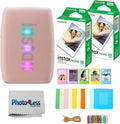 FUJIFILM INSTAX Mini Link 3 Smartphone Printer Bundle with Fujifilm Instax Mini Film (20 Sheets), Hanging Photo Frames, Table top Photo Frame for Mini Film (Rose Pink)