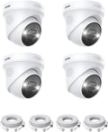 ZOSI 4 Pack 4K PoE Outdoor Security Camera, Human Detection, Two Way Audio, 8MP IP Dome Add-On Camera with Network Cable for ZOSI 4K PoE NVR