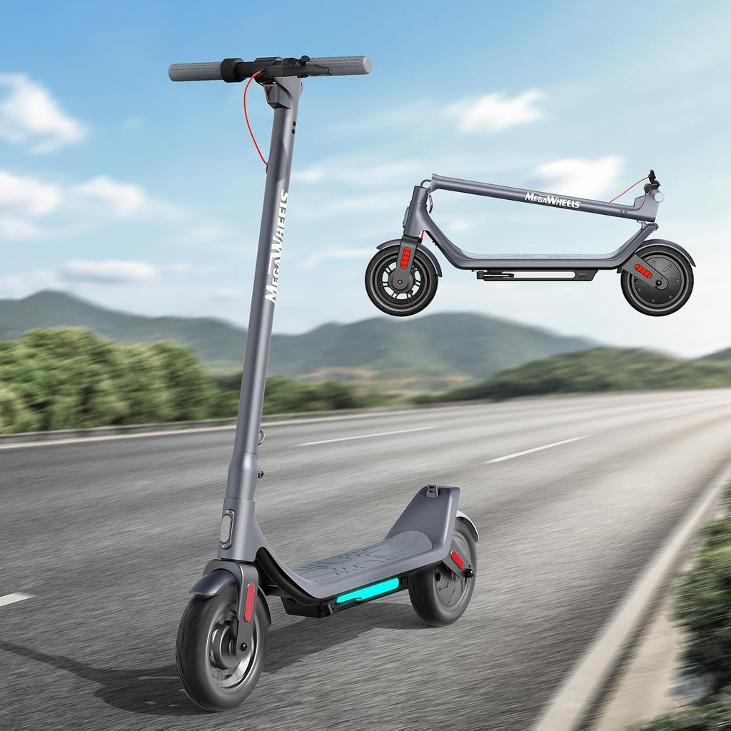 MEGAWHEELS Electric Scooter,Electric Scooter Adults Teens,10in Pneumatic Tires,350/500/600W Motor,19/31 Miles Range,15.5mph E Scooter with Smart APP Control for Commuting, Outdoor, Short Travel Gift