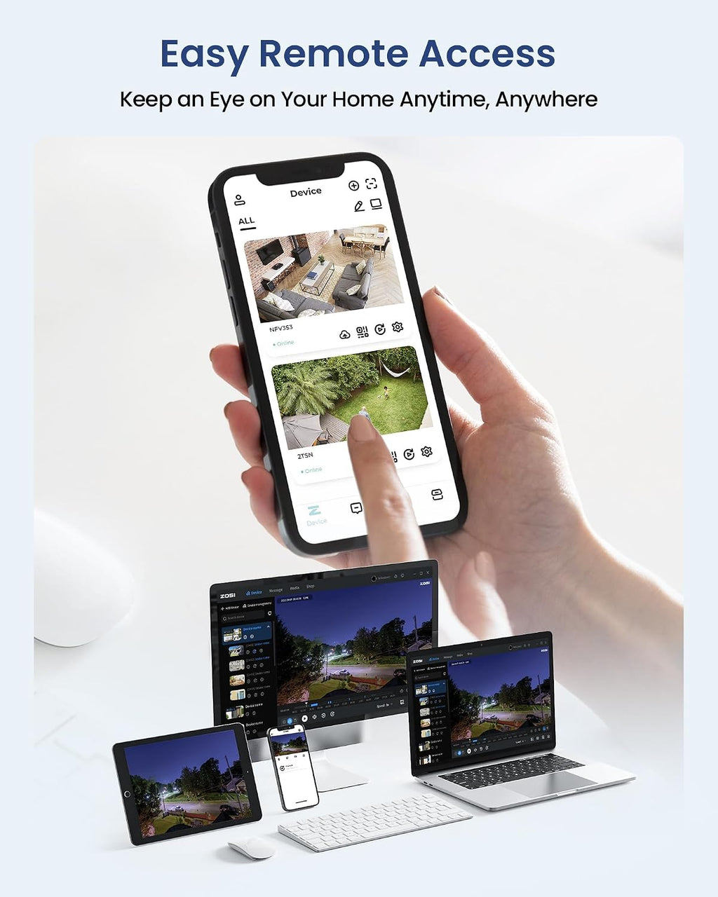 ZOSI 2MP 16CH Home Security Camera System Outdoor with AI Human Vehicle Detect, H.265+ 16CH DVR and 8 x 1080p Weatherproof Surveillance CCTV Bullet Dome Camera, 90° View Angle, Alert Push, 2TB HDD
