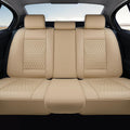 Coverado Leather Rear Seat Covers for Cars, Waterproof Back Seat Cover, Universal Automotive Seat Cushion Protector for Most Cars Trucks SUV (Beige)