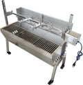 Rotisserie Charcoal Grill, Stainless Steel BBQ Grill with Adjustable Height, 35.4' Portable Grill for Outdoor Parties and Backyard Use 110V 15W