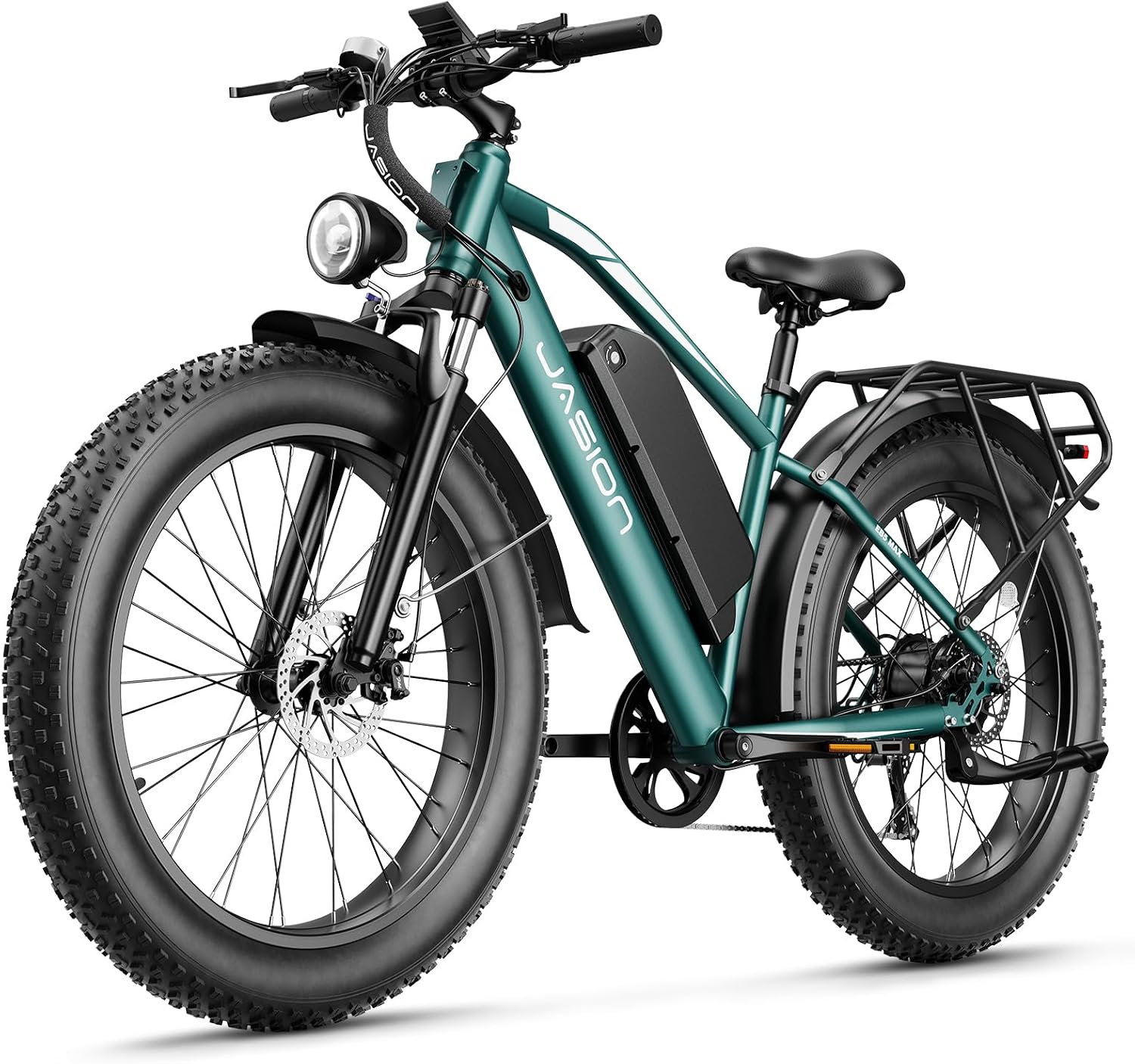 Jasion EB5 MAX Ebike for Adults with 1500W Peak Motor,720 Wh Removeable Battery, 26'' Fat Tire Electric Mountain Bike, 28+MPH Speed, Cruise Control, 7-Speed
