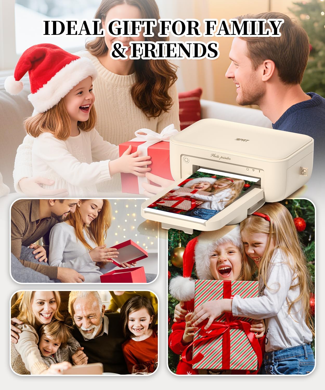 iDPRT 4x6 Photo Printer with 108 Sheets & 2 Ribbons,Instant Picture Printer - Dye Sublimation, Portable Color Photo Printers for iPhone, Android, WI-Fi Connnecting, Home Use