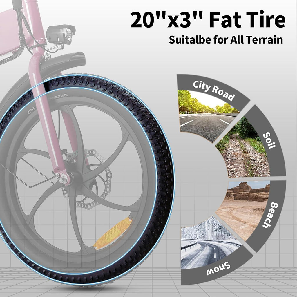 Axiniu 20' Folding Electric Bike丨850W Electric Bikes for Adults丨48V 13Ah Portable Battery丨48.5Lbs Lightweight Folding E-Bike丨60 Miles Range丨25mph Speed - Class 2 Fat TIre Ebike