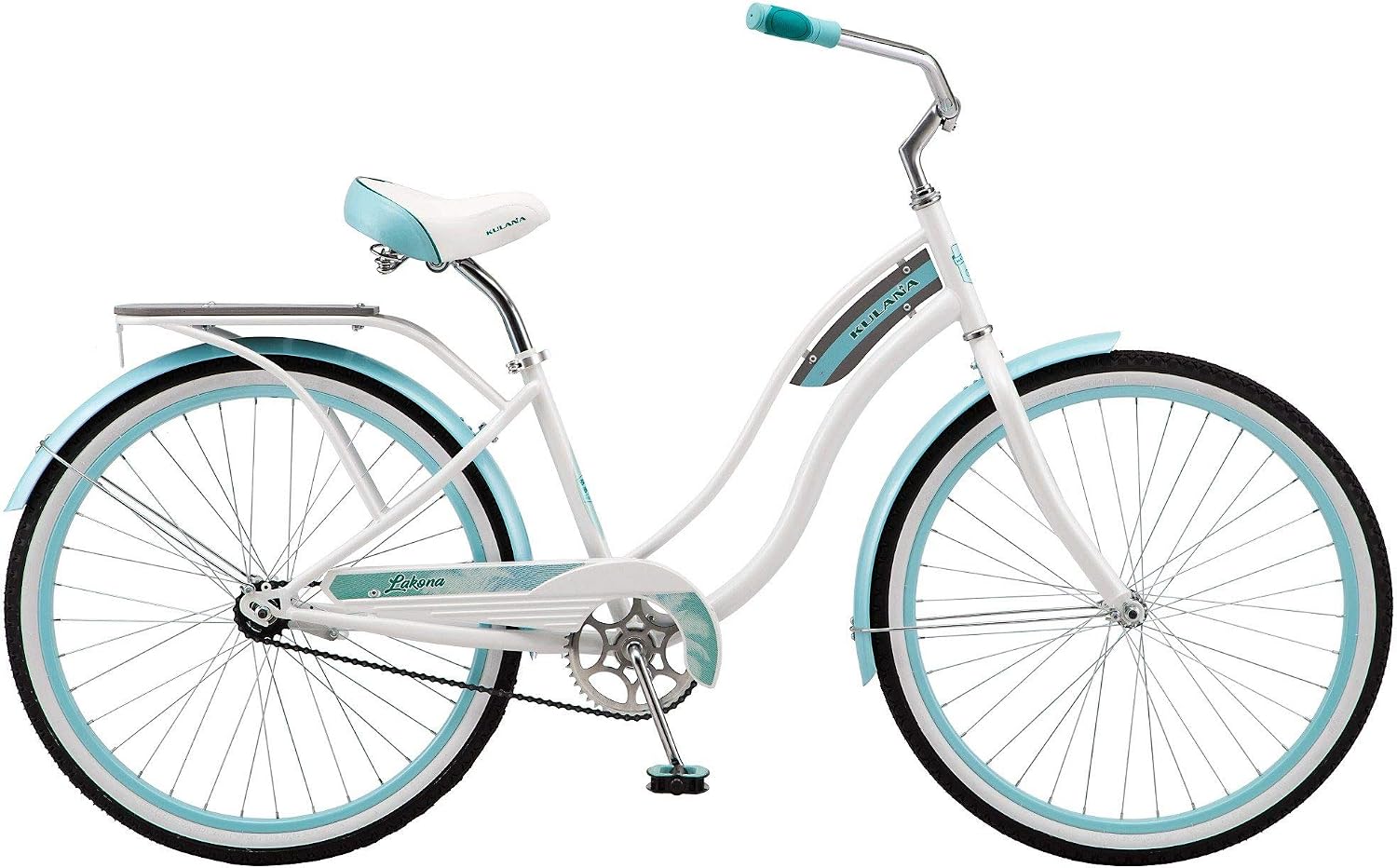 Kulana Lakona Shore, Tide or Wave Cruiser Bike, 20, 24 or 26 Inch Bike for Adults and Youth, 7 or Single Speed Beach Cruiser Bicycle, Rear Coaster Brake, Extra Wide, Cushioned Seat, Fenders
