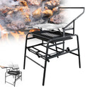 360° Rotating Charcoal Grills, Portable Charcoal Grill Outdoor Stove, Stainless Steel Flipping Barbecue Grill, for Camping BBQ Picnics Beach Party Cooking Outdoor Garden Yard