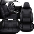 Car Seat Cover Full Set for Kia Sorento Seat Covers 2003-2025, Nappa Leather Waterproof Seat Covers for Cars, Airbag Compatible, Universal Automotive Seat Covers(Standard Full Set/Black)