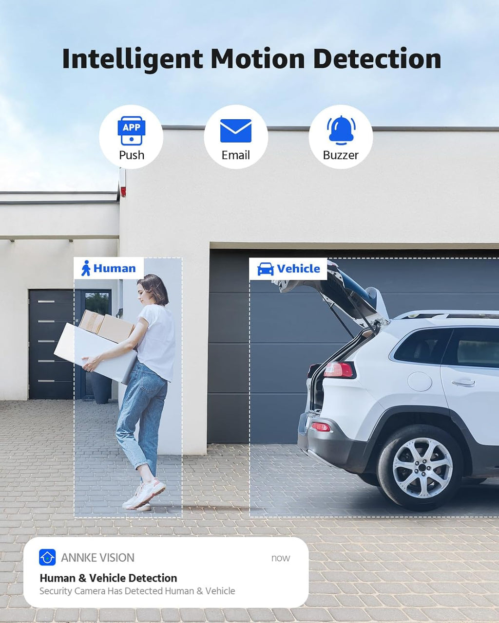 ANNKE H1200 12MP Security Camera System, 12MP H.265+ 8CH NVR and 4 X 12 Megapixel UHD PoE Surveillance IP Cam with Smart Dual Light, AI Human&Vehicle Detection, Color Night Vision (2TB Hard Drive)