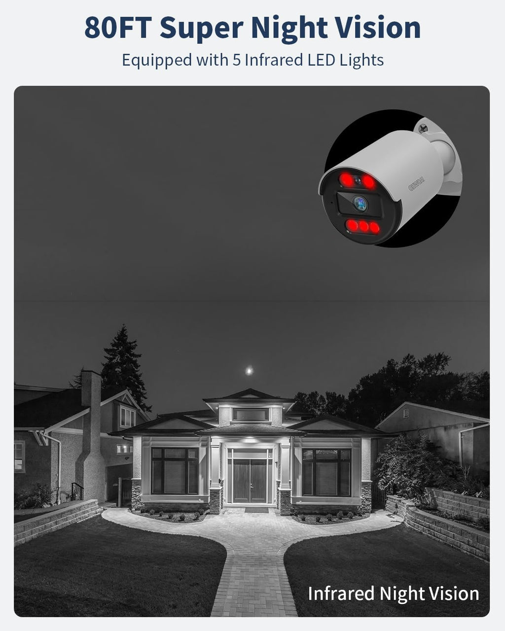 《122°Wide Angle & 80FT Night Vision》Outdoor Wired Security Camera System,CCTV Cameras Outside, Home Video Surveillance DVR Kits