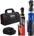 ACDelco G12 Series 12V Cordless Ratchet Combo Kit, 3/8' (45 ft-lbs) & 1/4' (30 ft-lbs), Electric Ratchet Wrench with (1) Li-ion Battery and Charger, 240 RPM, 2-Tool Set with Canvas Bag, ARW1209-K9