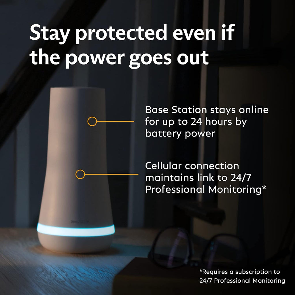 SimpliSafe 5 Piece Wireless Home Security System - Optional 24/7 Professional Monitoring - No Contract - Compatible with Alexa and Google Assistant,White