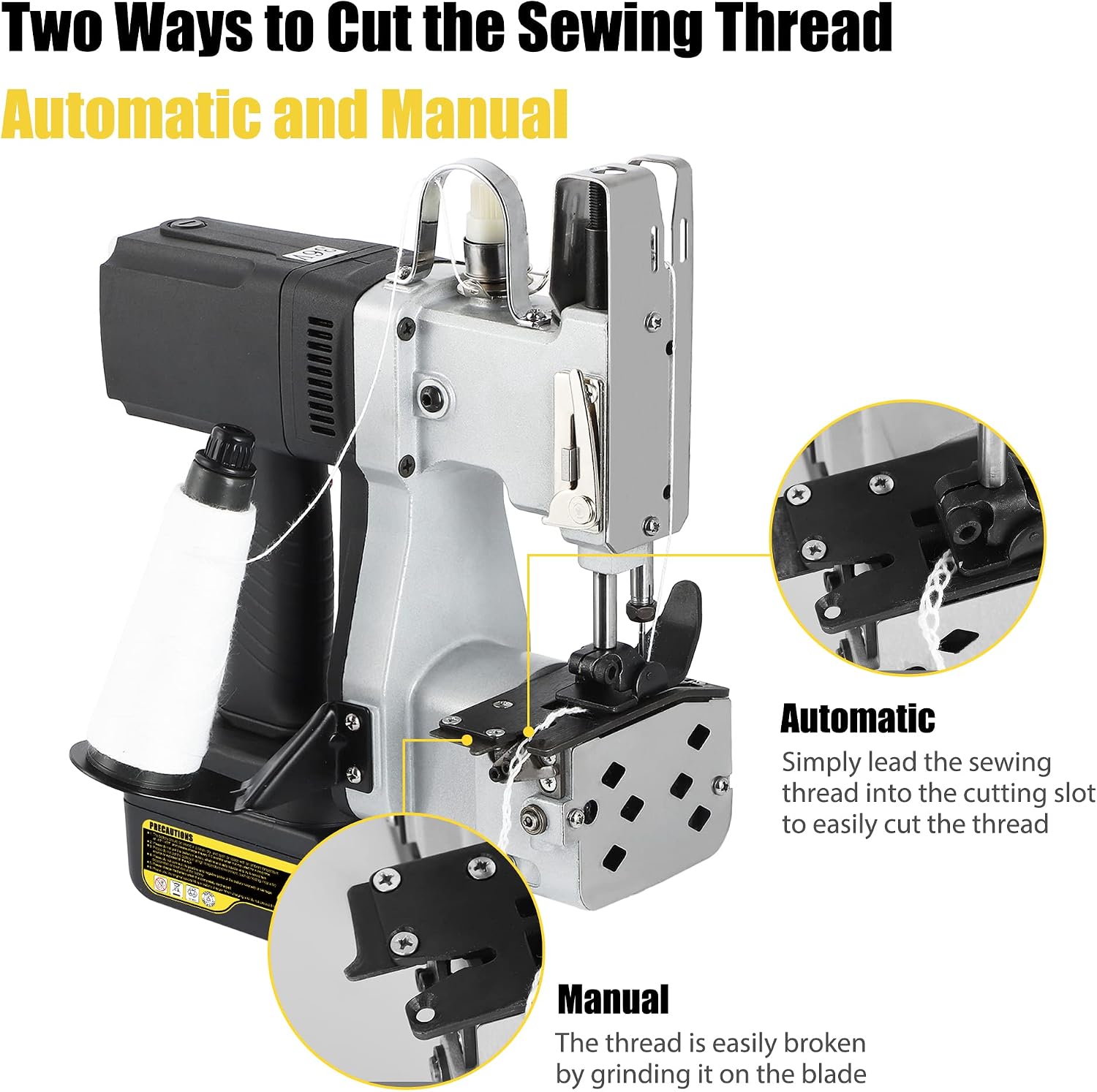 Cordless Bag Closing Machine 2s/bag Bag Sewing Machine Cordless Portable Bag Sewer 8.1Lbs Automatic Woven Bag white
