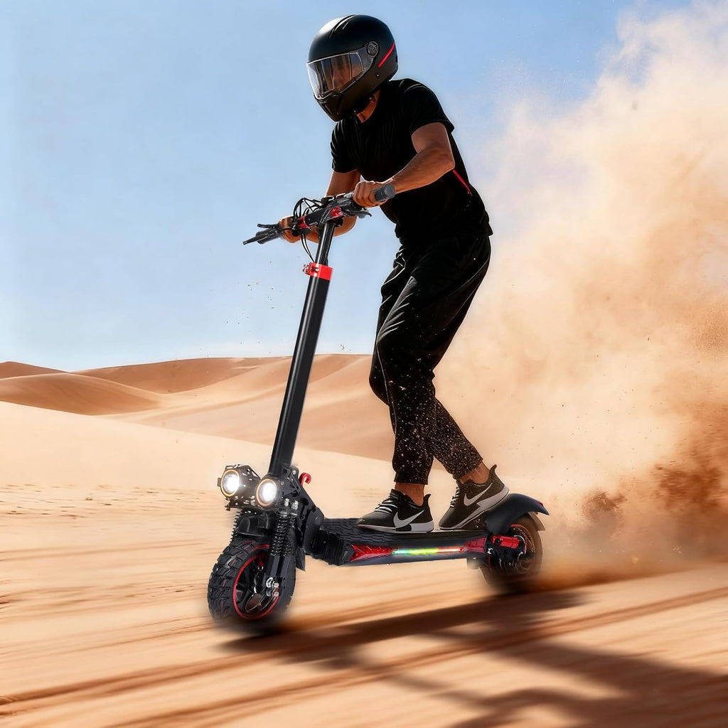 Electric Scooter Adults, 26/37 Miles Long Range, 28/34 Mph Max Speed, 10/11' Off-Road Tires,1200W/1600W Motor, Adjustable Handlebar Height, Dual Braking System,Folding Commuter E Scooter