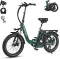 Wildeway Folding Electric Bike for Adults with 32Ah Battery Long Range 750W Motor 28MPH, 20'x 3.0'Fat Tire Foldable EBike, Urban City Commuter Men Women Bicycle 7 Speed Gear