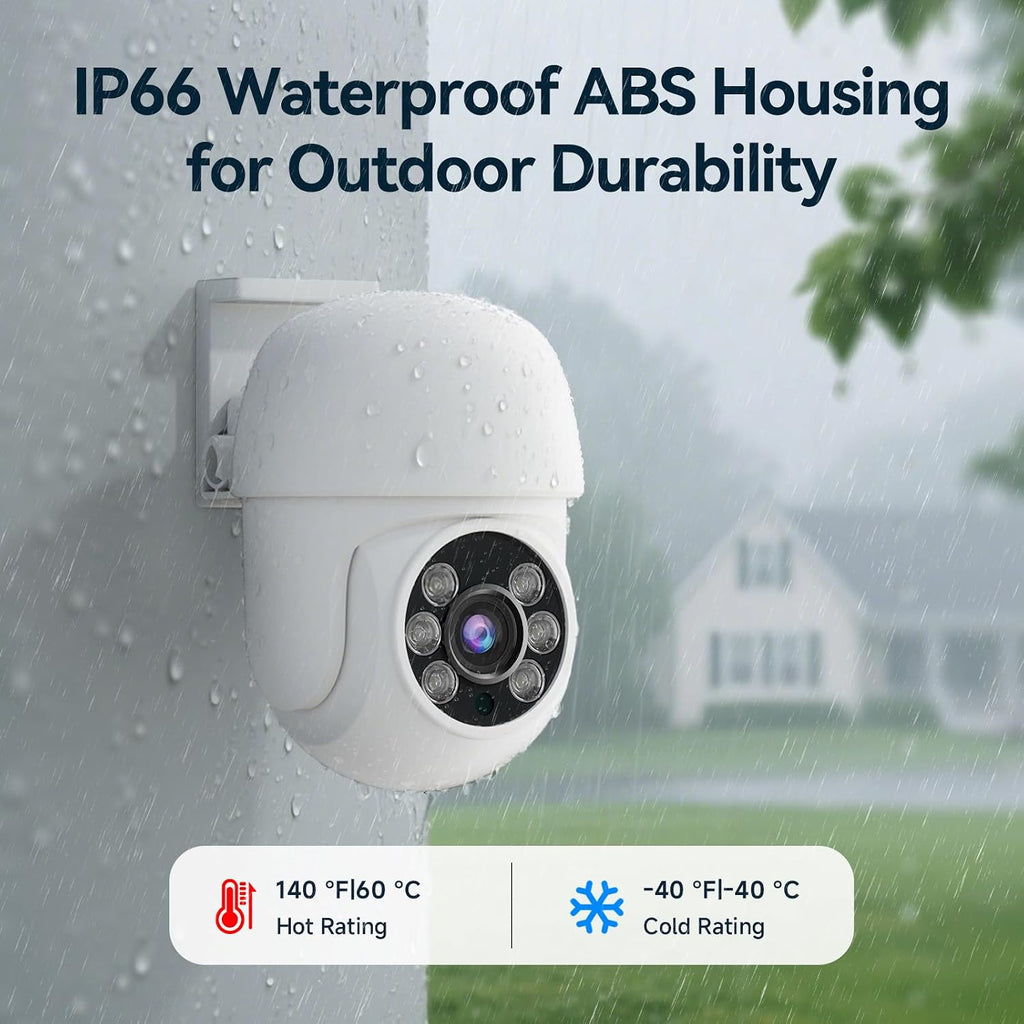 Wired Security Camera System Outdoor, 4pcs Pan/Tilt CCTV Cameras and 4CH 5MP Lite AHD TVI DVR (500GB HDD), 360° View Surveillance DVR Kit, Motion Detection, 24/7 Recording, Remote Access