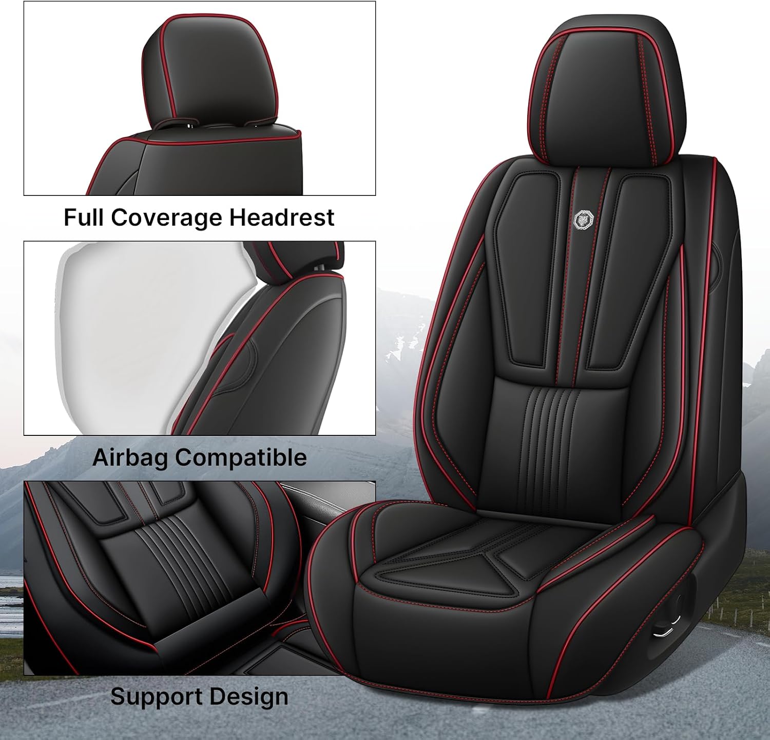 Car Seat Cover for Hyundai Santa Cruz 2022-2025,Leather Seat Cover for Car,Breathable Vehicle Cushions Cover Waterproof Protectors Seat Protector, (Full Set,Black)