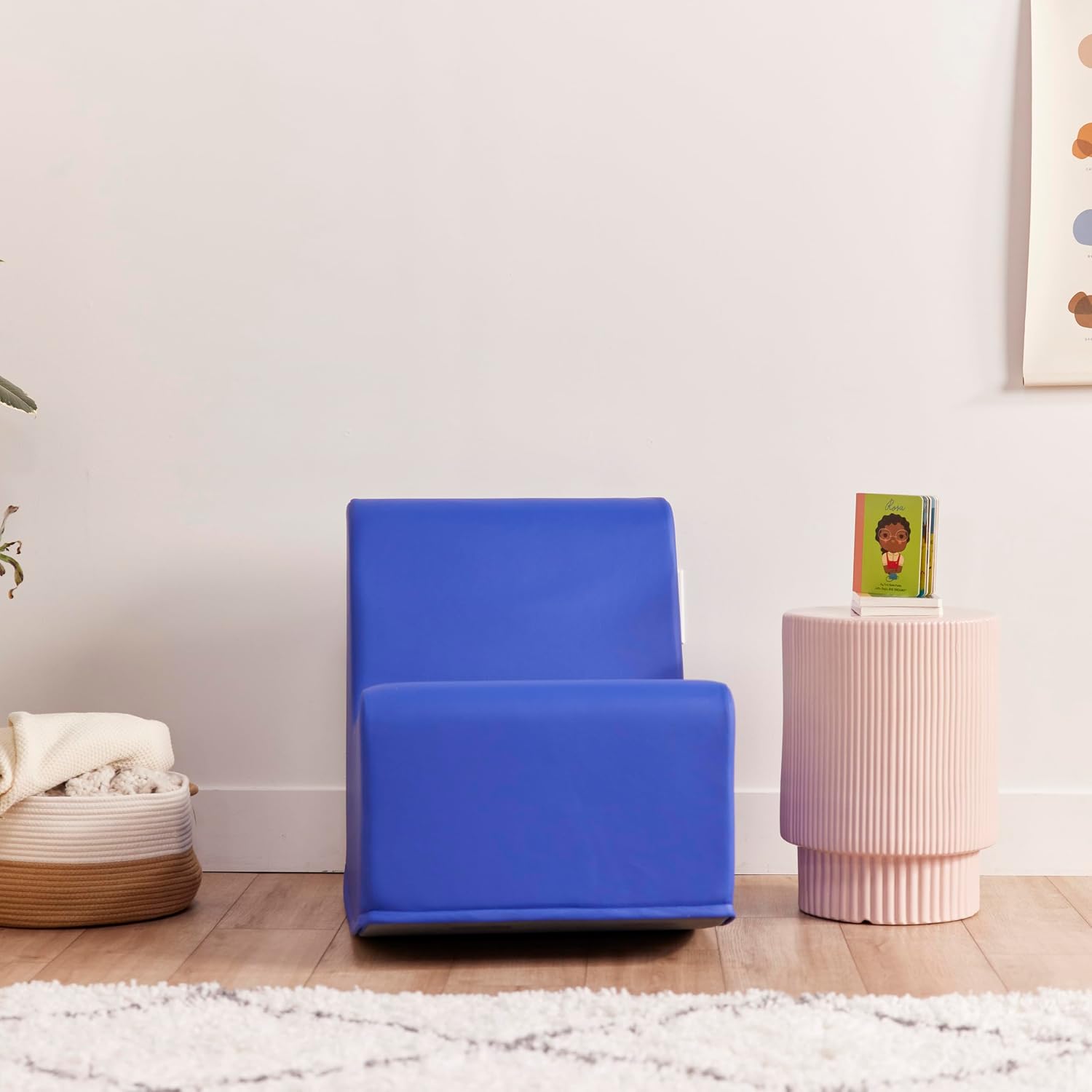 ECR4Kids SoftZone Contoured Rocking Chair, Flexible Seating, Blue