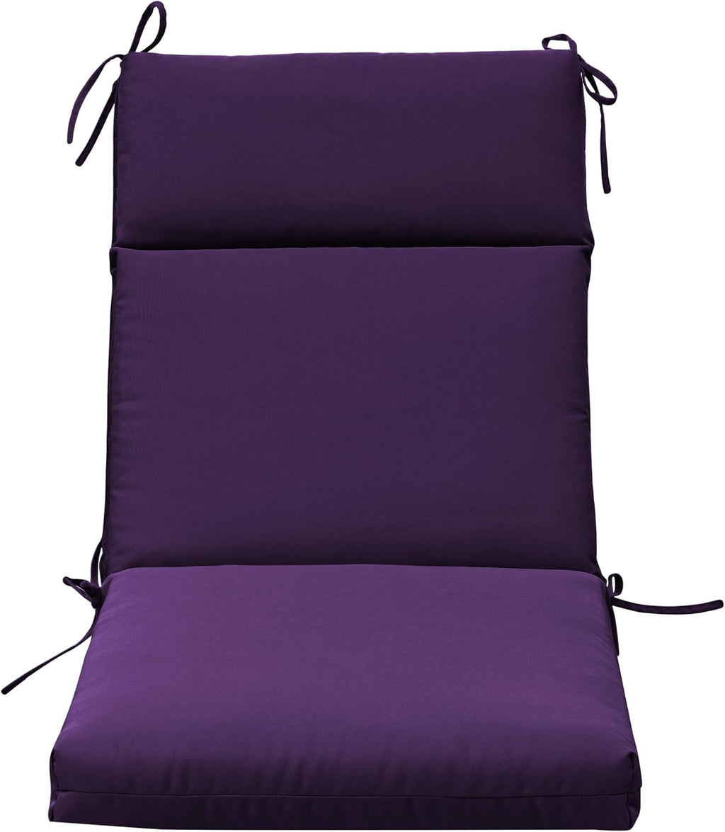 QILLOWAY High Back Outdoor Dining Chair Cushions Set of 4, Weather Resistant Foam Patio Chair Cushions,Purple