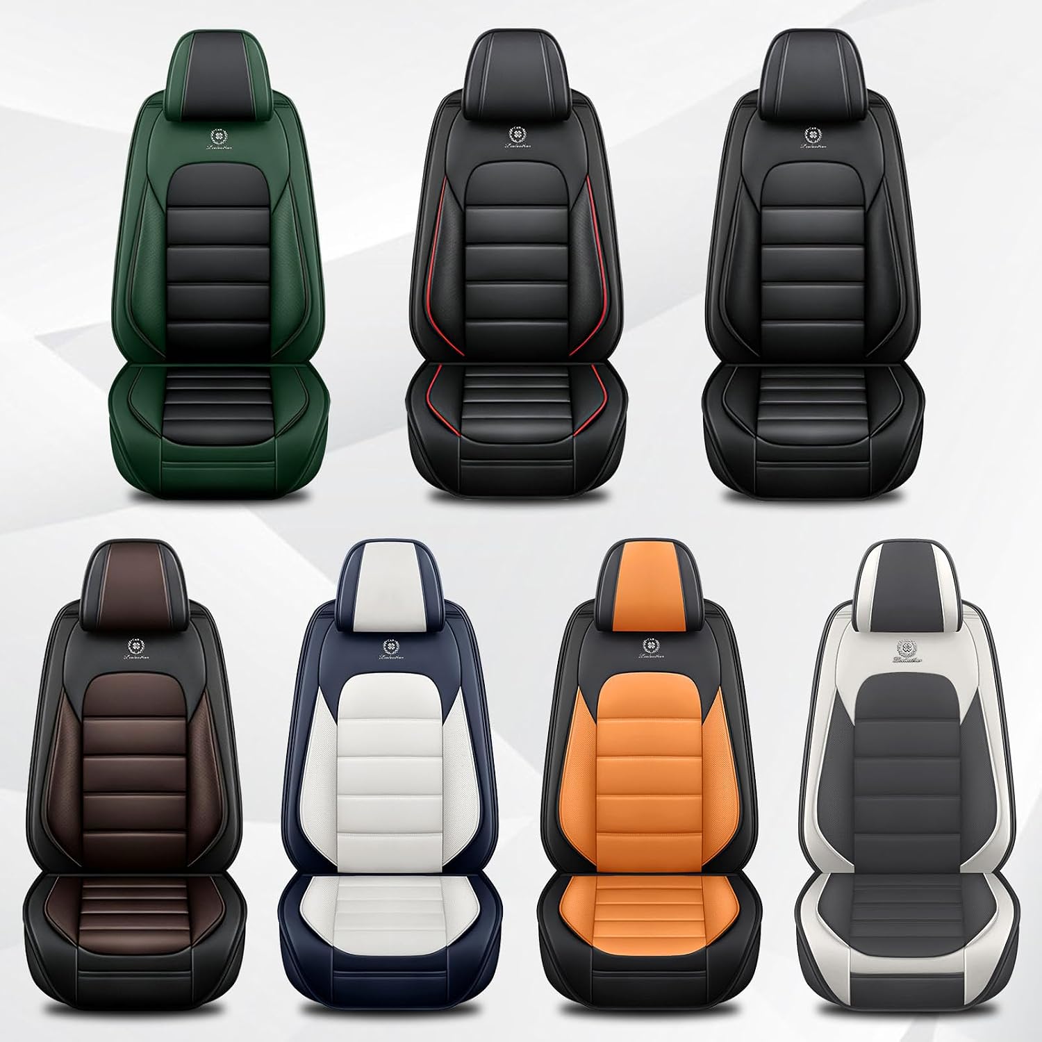 Car Seat Cover Fit for Volkswagen New Beetle 2000-2010,Compatible Airbag Non-Slip Waterproof Seat Cover,Car Seat Protector Premium Interior (Standard 2 Seats,Black Green)