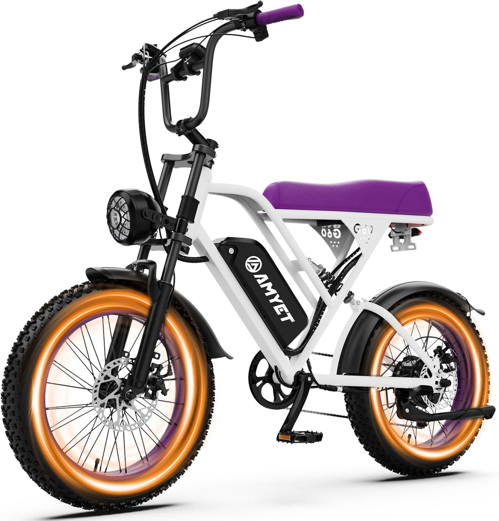 AMYET V9-G60 Electric Bike for Adults, 48V 20Ah(960WH) Ebike with Removable Battery, 20' Fat Tire E Dirt Bike,Dual Shock Absorber, Adults Electric Bike with UL 2849 Certificaed