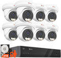 Anpviz 16 Channel NVR PoE Security Camera System, 12MP 4K 16CH Commercial NVR 4TB for Businesses, 8X 6MP Wired IP Turret Cameras Outdoor with AI Detection, Night Vision, Built in Mic, NDAA(U Series)