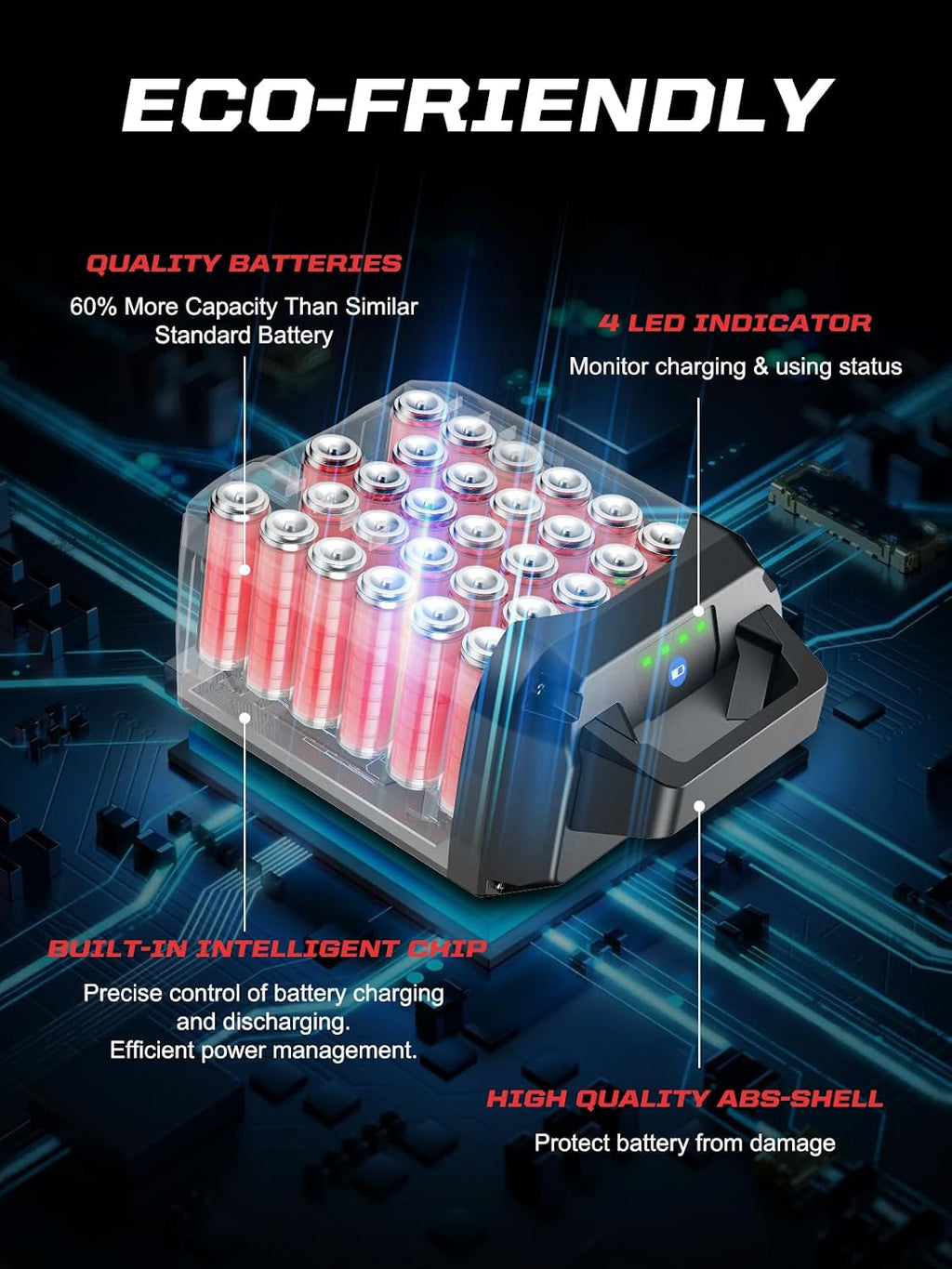 5.0Ah Replacement for Toro 60V Battery 88620 88675 L108 L324 L135, Compatible with Toro Flex Force 60 Volt Power System Tools & Chargers 88602 88605 88610, with 4 LED On Board Power Meter